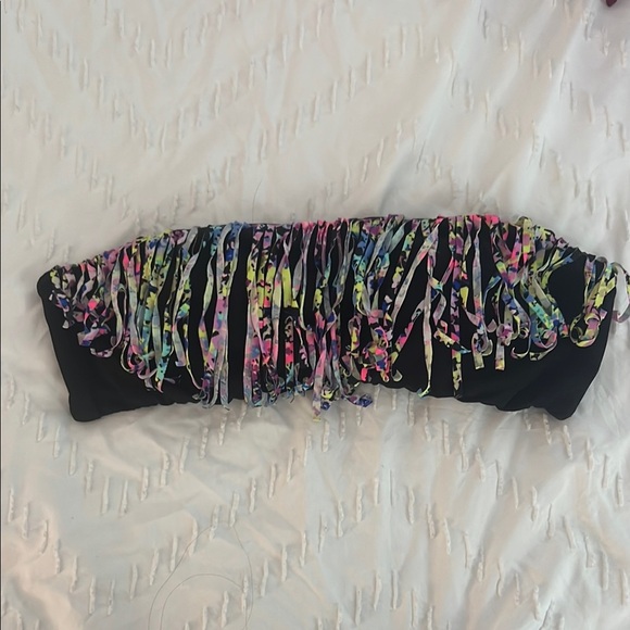 Victoria's Secret Black Bikini with Multicolor Fringe - Picture 6 of 6
